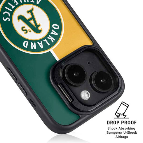 MLB Oakland Athletics Split iPhone 14 Kickstand Case